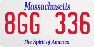 MA license plate 8GG336