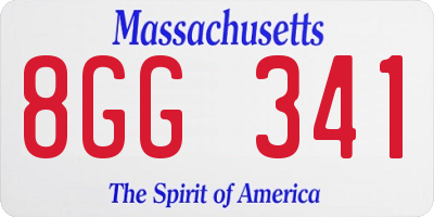 MA license plate 8GG341