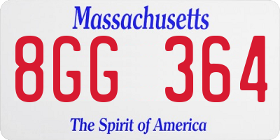 MA license plate 8GG364