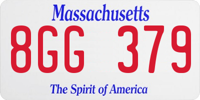 MA license plate 8GG379