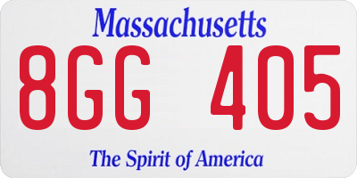 MA license plate 8GG405