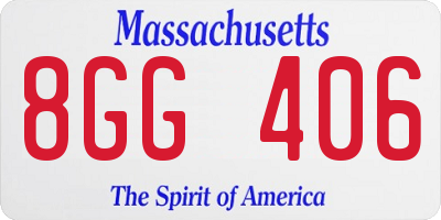 MA license plate 8GG406