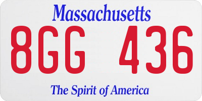 MA license plate 8GG436