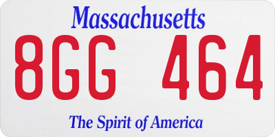 MA license plate 8GG464