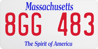 MA license plate 8GG483