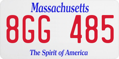 MA license plate 8GG485