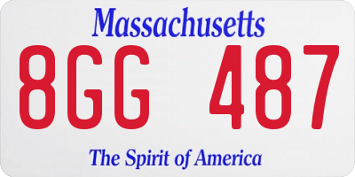 MA license plate 8GG487