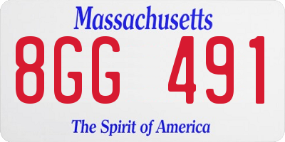 MA license plate 8GG491