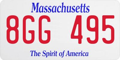 MA license plate 8GG495