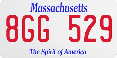 MA license plate 8GG529