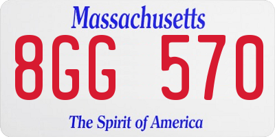 MA license plate 8GG570