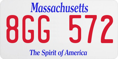 MA license plate 8GG572