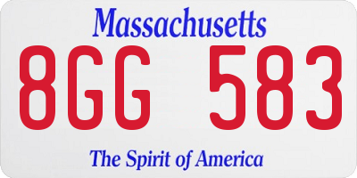 MA license plate 8GG583