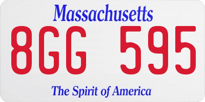 MA license plate 8GG595