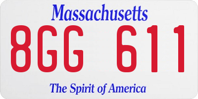 MA license plate 8GG611