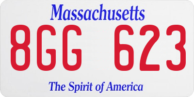 MA license plate 8GG623