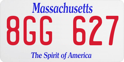 MA license plate 8GG627