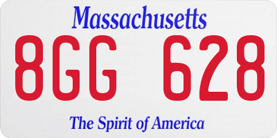 MA license plate 8GG628