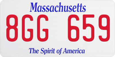 MA license plate 8GG659