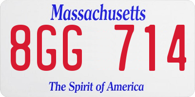 MA license plate 8GG714