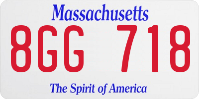 MA license plate 8GG718