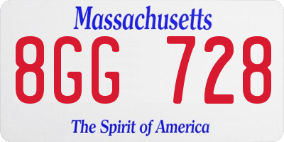 MA license plate 8GG728