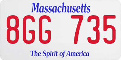 MA license plate 8GG735