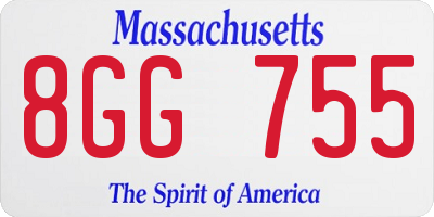 MA license plate 8GG755