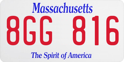 MA license plate 8GG816