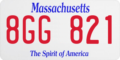 MA license plate 8GG821