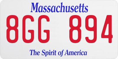 MA license plate 8GG894