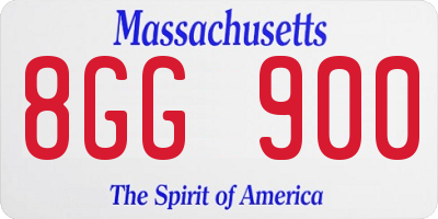 MA license plate 8GG900
