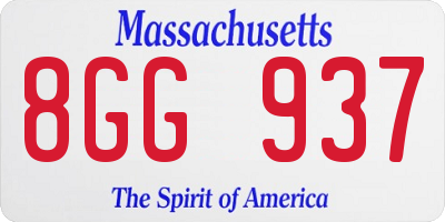 MA license plate 8GG937