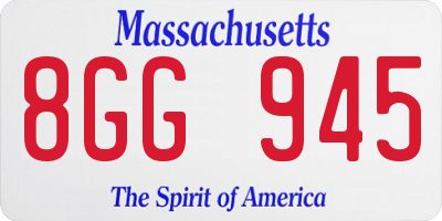 MA license plate 8GG945