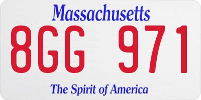MA license plate 8GG971