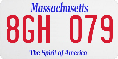 MA license plate 8GH079