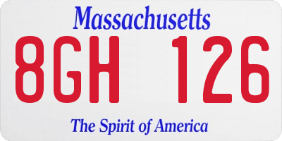 MA license plate 8GH126