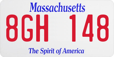 MA license plate 8GH148