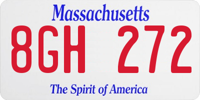 MA license plate 8GH272