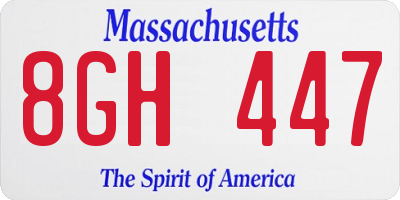 MA license plate 8GH447