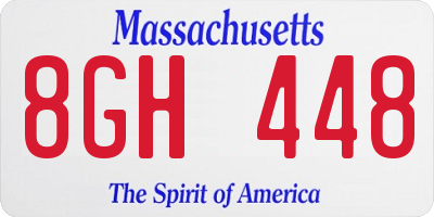 MA license plate 8GH448
