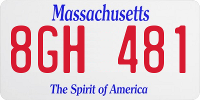 MA license plate 8GH481
