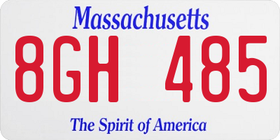 MA license plate 8GH485