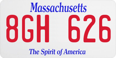MA license plate 8GH626
