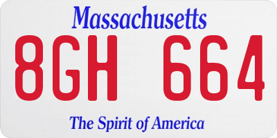 MA license plate 8GH664