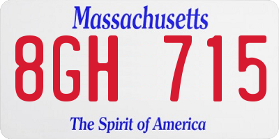 MA license plate 8GH715