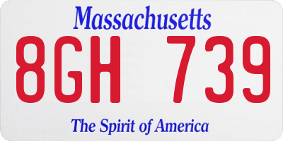 MA license plate 8GH739