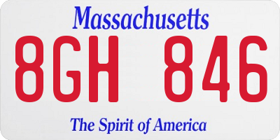MA license plate 8GH846