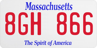 MA license plate 8GH866