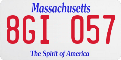 MA license plate 8GI057